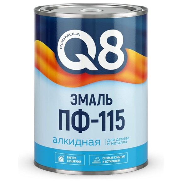 Эмаль FORMULA Q8 ПФ-115 алкидная , глянцевая, 1,8 кг, красно-коричневая 277276
