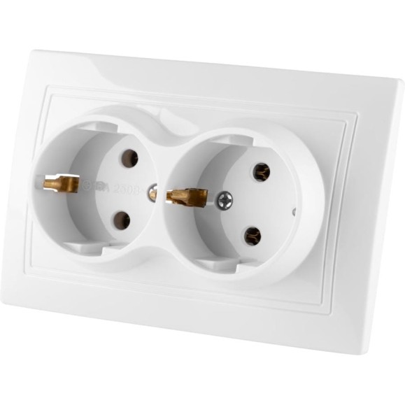 Двойная розетка, белая 2П+З 16А 250В TDM ELECTRIC Таймыр SQ1814-0014 Двойная розетка, белая 2П+З 16А 250В TDM ELECTRIC Таймыр SQ1814-0014