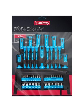 Набор отверток Smartbuy Tools 48 шт, на подставке-подвесе, CR-V сталь SBT-SCN-48P1
