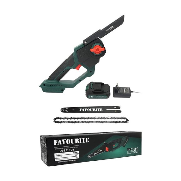 Цепная пила аккумуляторная FAVOURITE OBS 21 TG8 21В, 2Ач, ЗУ 150812216