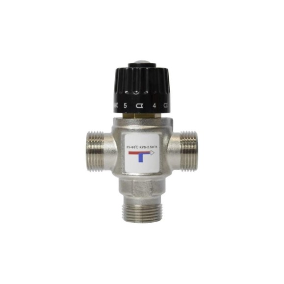 Клапан термосмесительный VRT 3/4'' нар/нар/нар боковое смешение 35-60 град 556916