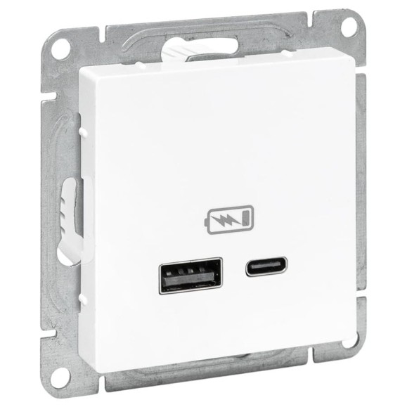 Механизм розетки EKF USB-A+С, белый Эпика UP1-SOW-USBA+USBC