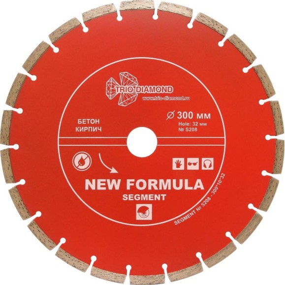 Диск алмазный отрезной TRIO-DIAMOND 300x32 New Formula Segment S208 Диск алмазный отрезной TRIO-DIAMOND 300x32 New Formula Segment S208