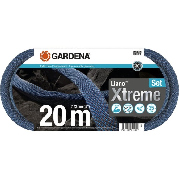 Шланг Gardena Liano Xtreme 20 м с комплектом для полива 18470-20.000.00
