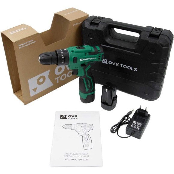 Аккумуляторная дрель-шуруповерт OVK TOOLS OTCS1AA-16V-2.0A