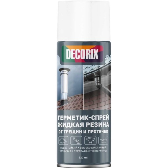 Герметик-спрей жидкая резина от трещин и протечек высокоэластичный Decorix, 520 мл, белый 0126-03 DX Герметик-спрей жидкая резина от трещин и протечек высокоэластичный Decorix, 520 мл, белый 0126-03 DX