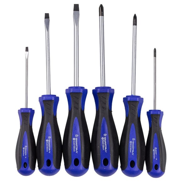 Отвертки в наборе SMARTBUY 6 штук, SL, PH, CR-V сталь, PRO TOOLS SBT-PRO-SCN-6 Отвертки в наборе SMARTBUY 6 штук, SL, PH, CR-V сталь, PRO TOOLS SBT-PRO-SCN-6