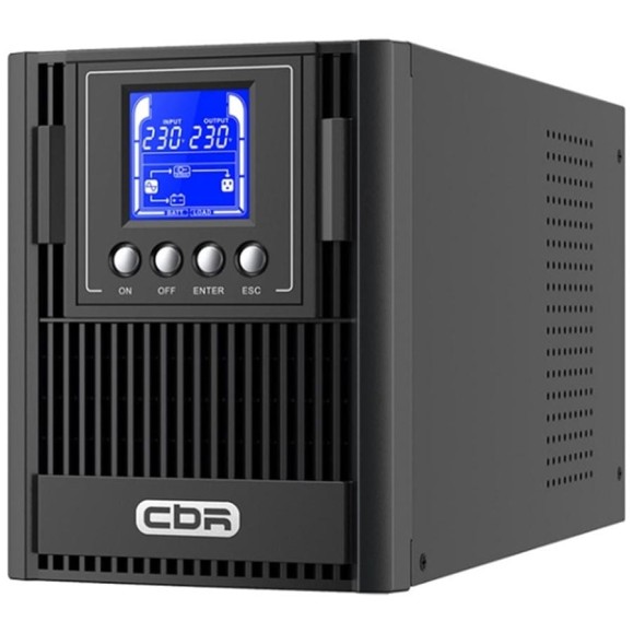Источник бесперебойного питания CBR Online 1000VA/1000W Tower 3 x Schuko, LCD, HID-USB, RS232, EPO, SNMP slot ESN-1KT-3F-LCHERSC