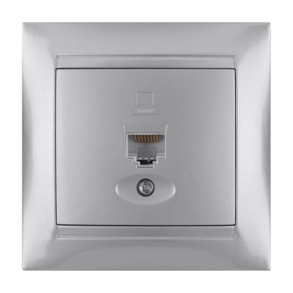 Розетка компьютерная RJ45 TDM ELECTRIC серебристый металлик, серия Розетка компьютерная RJ45 TDM ELECTRIC серебристый металлик, серия