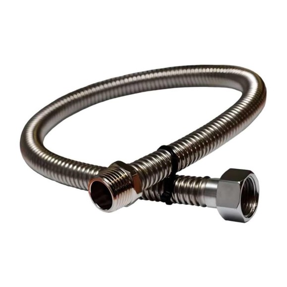Газовая подводка сильфонная ViEiR 1/2", 500 см, гайка–штуцер, гофрированная, AISI 304, по ГОСТ Р 56871-2016 для газового оборудования MQAW500 Газовая подводка сильфонная ViEiR 1/2", 500 см, гайка–штуцер, гофрированная, AISI 304, по ГОСТ Р 56871-2016 для газового оборудования MQAW500