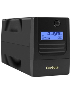 Источник бесперебойного питания ExeGate Smart LB-400.LCD.AVR.4C13 400VA/240W, LCD, AVR, 4 C13, батарея 12V 4.5Ah, Black 299623
