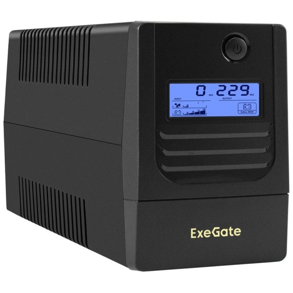 Источник бесперебойного питания ExeGate Smart LB-400.LCD.AVR.4C13 400VA/240W, LCD, AVR, 4 C13, батарея 12V 4.5Ah, Black 299623