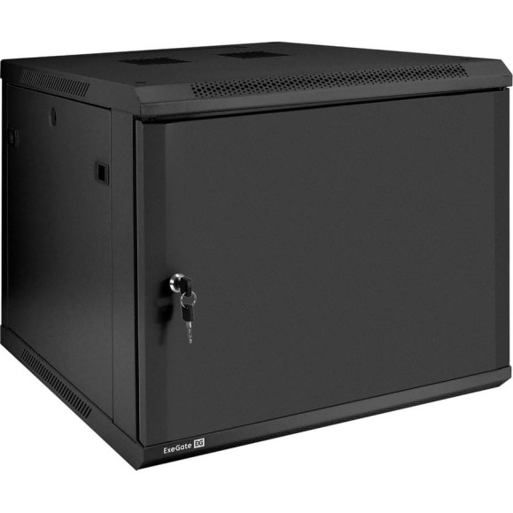 Шкаф телекоммуникационный ExeGate 19 настенный 9U EC-WM-9U.600.M.BLACK 19”, 9U, 600x600x500mm ШхГхВ , передняя дверь металл, съемные боковые панели 298620