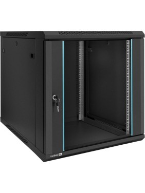 Шкаф телекоммуникационный ExeGate 19 настенный 12U EC-WM-12U.600.G.BLACK 19”, 12U, 600x600x635mm ШхГхВ , передняя дверь закаленное стекло, съемные боковые панели 298610