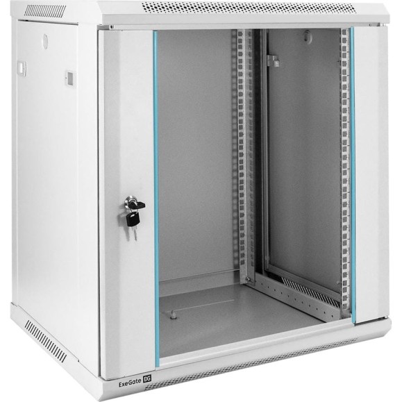 Шкаф телекоммуникационный ExeGate 19 настенный 12U EC-WM-12U.450.G.GREY 19”, 12U, 600x450x635mm ШхГхВ, передняя дверь закаленное стекло, съемные боковые панели 298603