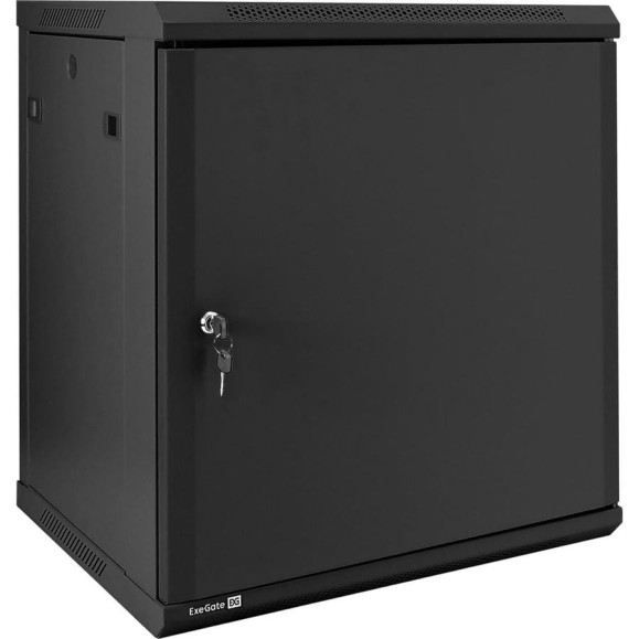 Шкаф телекоммуникационный ExeGate 19 настенный 12U EC-WM-12U.450.M.BLACK 19”, 12U, 600x450x635mm ШхГхВ, передняя дверь металл, съемные боковые панели 298621