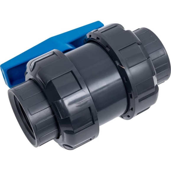 Кран шаровой AQUAVIVA НПВХ DN 50 резьба ВР 1 1/2" уплотнение TPV AQVBVE050 56685 Кран шаровой AQUAVIVA НПВХ DN 50 резьба ВР 1 1/2" уплотнение TPV AQVBVE050 56685