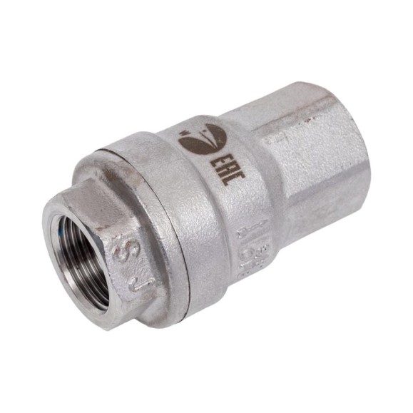 Обратный клапан муфтовый NEWKEY прямой, нержавеющая сталь AISI304 DN10 (3/8), (CF8), PN64 NK-CS10/4 Обратный клапан муфтовый NEWKEY прямой, нержавеющая сталь AISI304 DN10 (3/8), (CF8), PN64 NK-CS10/4