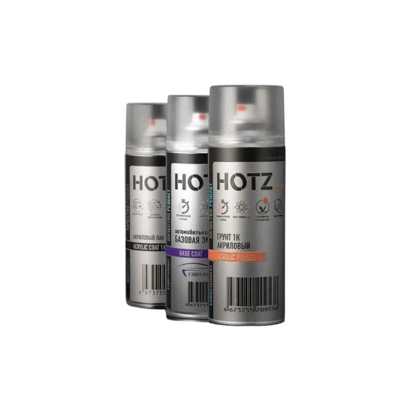 Комплект аэрозольный HOTZ Снежная королева BASF 690 металлик 1K: Акриловый грунт Светло-серый 520мл + Акриловый лак 520мл + Автоэмаль 520мл 4673755223305 Комплект аэрозольный HOTZ Снежная королева BASF 690 металлик 1K: Акриловый грунт Светло-серый 520мл + Акриловый лак 520мл + Автоэмаль 520мл 4673755223305