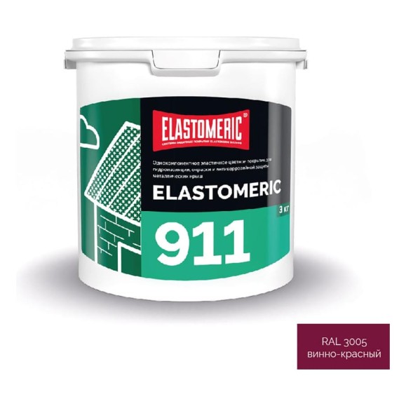 Гидроизоляционная мастика Elastomeric Systems 3кг. темно-красный elastomeric-911 3005001