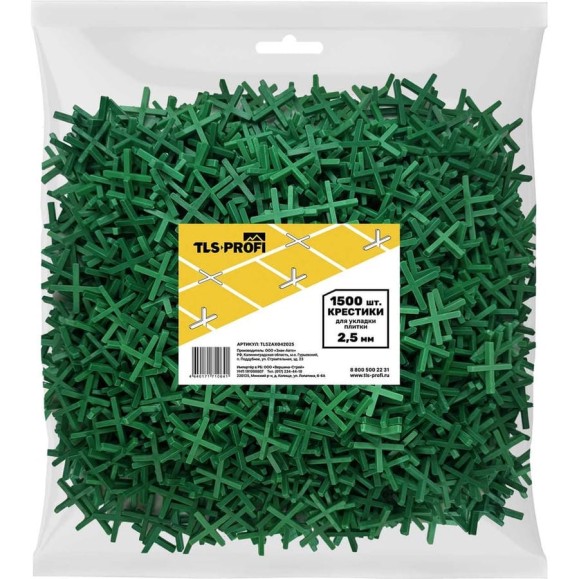 Крестики для плитки TLS-Profi 2.5 мм 1500 шт TLSZAX042025