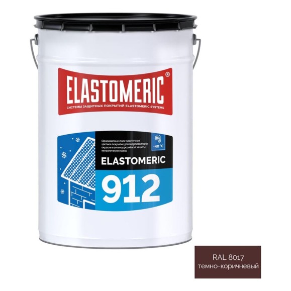 Зимняя гидроизоляционная мастика для металлических кровель Elastomeric Systems elastomeric 912 темно-коричневый, 20 кг 912018