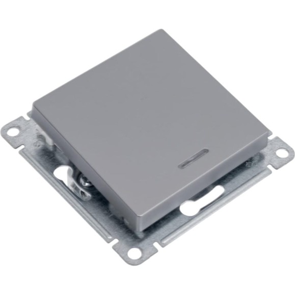 1-клавишный выключатель Systeme Electric AtlasDesign Сталь с подсветкой, сх.1а, 10АХ SE ATN000913
