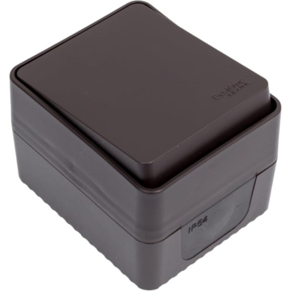 Переключатель 1-клавишный Systeme Electric AtlasDesign Profi IP54, 10 АХ, открытой установки, Коричневый ATN546061