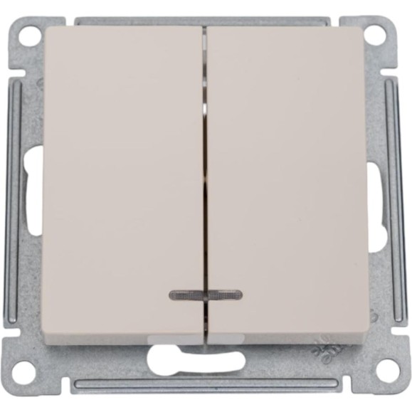 2-клавишный выключатель Systeme Electric AtlasDesign Бежевый с подсветкой, сх.5а, 10АХ ATN000253 2-клавишный выключатель Systeme Electric AtlasDesign Бежевый с подсветкой, сх.5а, 10АХ ATN000253
