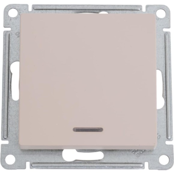 1-клавишный выключатель Systeme Electric Atlasdesign песочный с подсветкой сх.6а, 10ах ATN001213