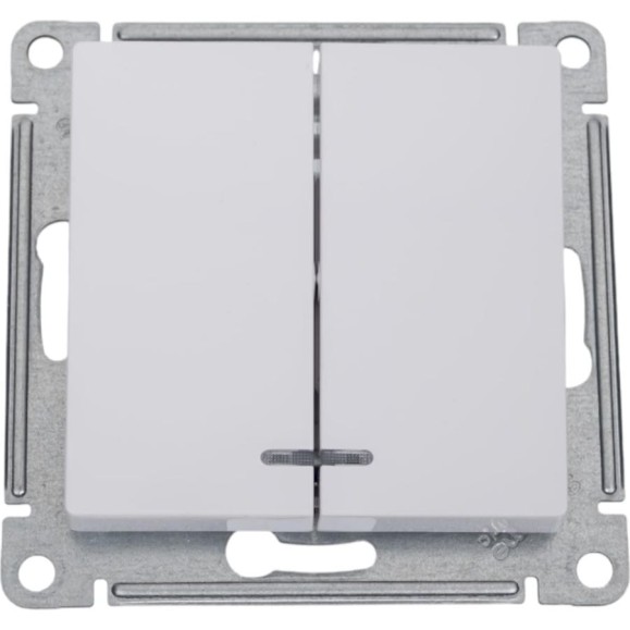 Механизм выключателя Systeme Electric 2-кл. ATLAS DESIGN с подсветкой сх.5а 10АХ белый ATN000153