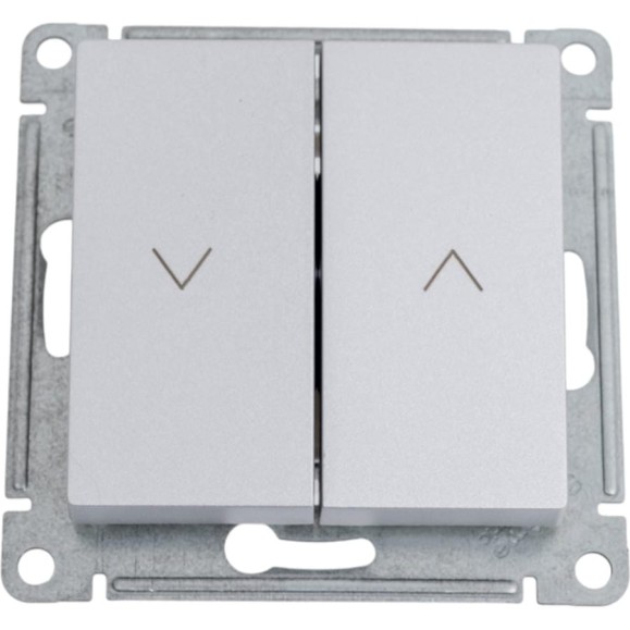 Выключатель жалюзи Systeme Electric Atlasdesign алюминий 2-клавишный, 10а, механизм ATN000319