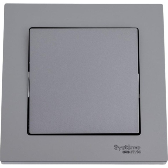 1-клавишный выключатель Systeme Electric AtlasDesign Сталь сх.1, 10АХ, в сборе SE ATN000912