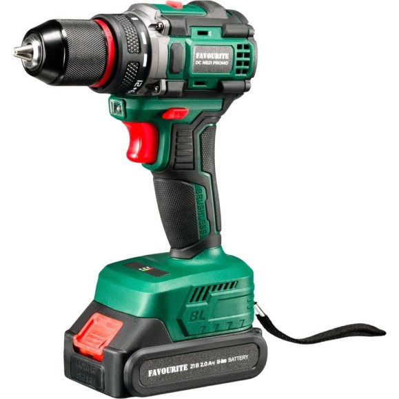 Дрель-шуруповёрт аккумуляторный FAVOURITE DC NB21 PROMO Li-ion, 21В, бесщёточн. 121157221