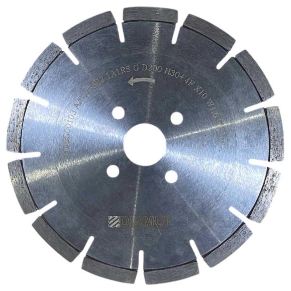 Пильный диск для агрегата DIAMUT 1A1RS G D200 H30+4F L40 X10 W1.6 T3 D301 (гранит) DDSG00103 Пильный диск для агрегата DIAMUT 1A1RS G D200 H30+4F L40 X10 W1.6 T3 D301 (гранит) DDSG00103