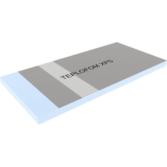 Теплоизоляционная панель Teplofom XPS 600x600x10мм ( односторонний слой) Упаковка - 2шт 2/10/600