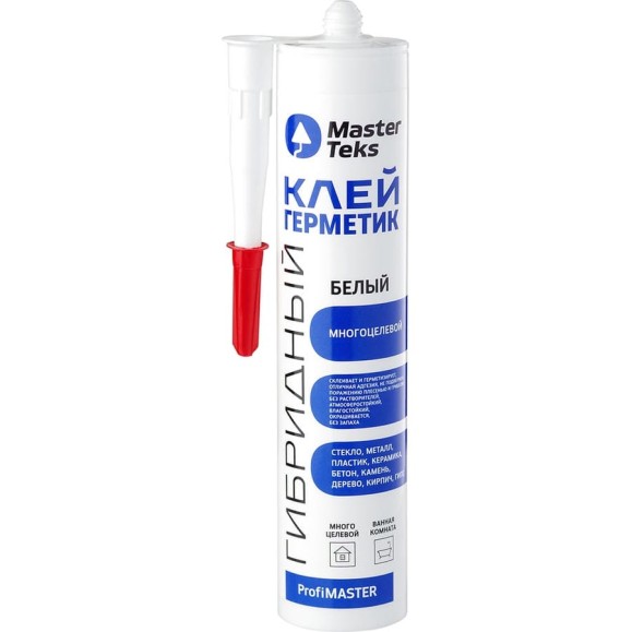 Клей-герметик MASTERTEKS Profimaster Гибридный, 290 мл, белый 279683