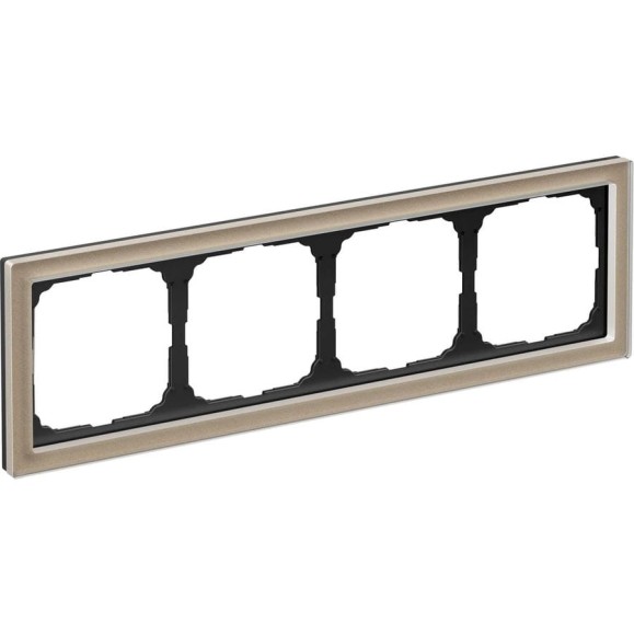 4-постовая рамка Systeme Electric ArtGallery PURE, Органическое стекло, Шампань GAL320504