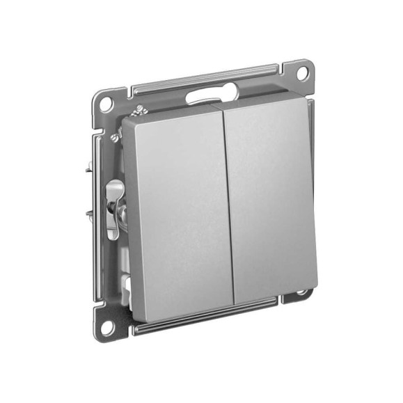 1-клавишный переключатель Systeme Electric ATLASDESIGN, сх.6, 10АХ, мех., быстрозажим. клем., АЛЮМИНИЙ ATN000361S