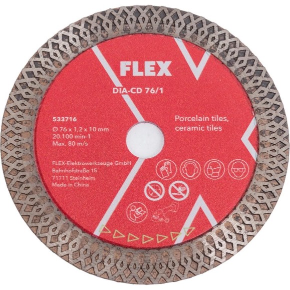 Алмазный отрезной диск FLEX 76 мм DIA-CD 76/1 для УШМ 533716 Алмазный отрезной диск FLEX 76 мм DIA-CD 76/1 для УШМ 533716