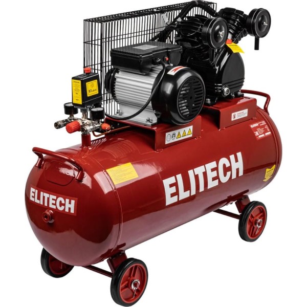 Компрессор ременной масляный Elitech КПР 400-100-2.2 (400л/мин, 2,2кВт, 100л) 205968
