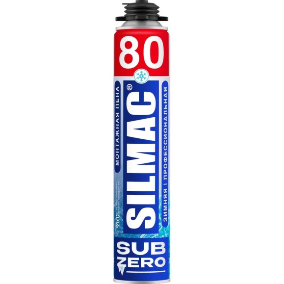Монтажная пена зимняя профессиональная SILMAC SUBZERO 80л, 1000 мл (-25С +30C) PF-0040/497/503 Монтажная пена зимняя профессиональная SILMAC SUBZERO 80л, 1000 мл (-25С +30C) PF-0040/497/503