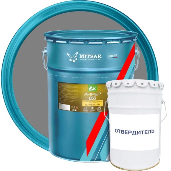 Грунт-эмаль 2К эпоксидная AKREP -065 (АКРЭП-065) по металлу, 22 кг + 3 кг, серый УТ000016434 Грунт-эмаль 2К эпоксидная AKREP -065 (АКРЭП-065) по металлу, 22 кг + 3 кг, серый УТ000016434