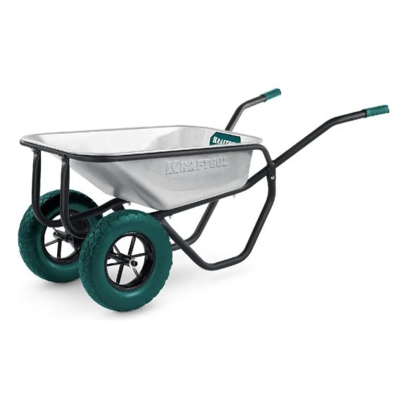 Тачка строительная KRAFTOOL MAXDrive-2 110л, 280 кг, двухколесная, с трубным усилителем 39860 Тачка строительная KRAFTOOL MAXDrive-2 110л, 280 кг, двухколесная, с трубным усилителем 39860