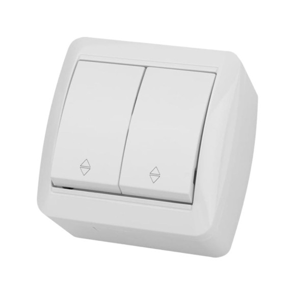 Выключатель на 2 направления двухклавишный накладной, белый IP44 TDM ELECTRIC 10А, серия Выключатель на 2 направления двухклавишный накладной, белый IP44 TDM ELECTRIC 10А, серия