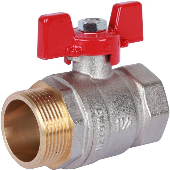 Кран шаровой ROMMER НР/НР, ручка бабочка, 1" RBV-0007-2410225 RG00938RJNBUP9