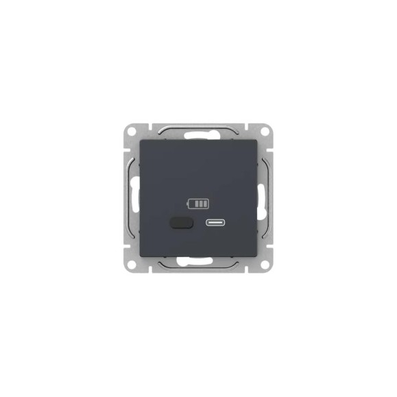 Механизм розетки EKF USB-С, быстрая, графит Эпика UP1-SOG-USBCF