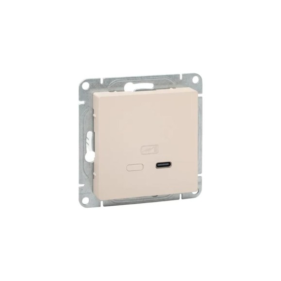 Механизм розетки EKF USB-С, быстрая, кремовый Эпика UP1-SOI-USBCF