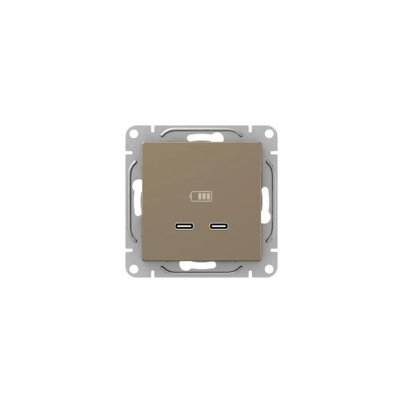 Механизм розетки EKF USB-C - 2шт, шампань Эпика UP1-SOC-2USBC