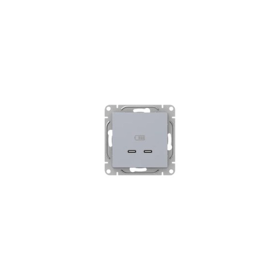 Механизм розетки EKF USB-C - 2шт, алюминий Эпика UP1-SOA-2USBC